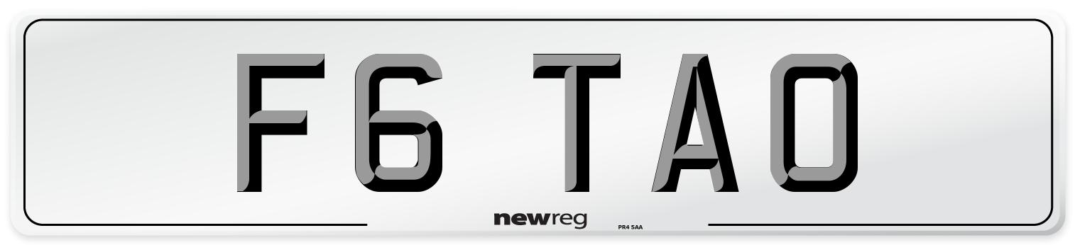 F6 TAO Number Plate from New Reg